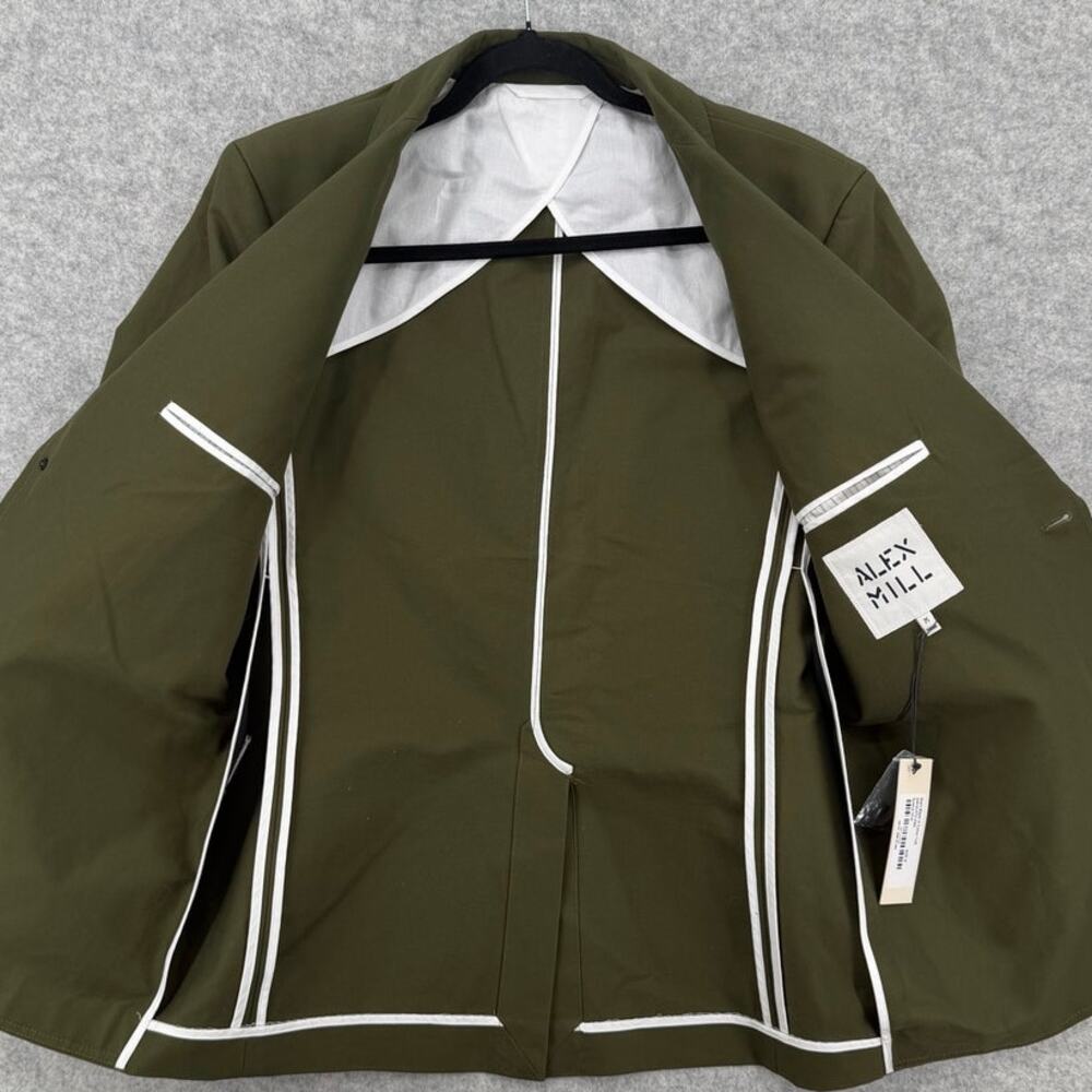 NWT Alex Mill Men's Surplus Olive Grant Cotton Twill Blazer Jacket Size M - Picture 2 of 10